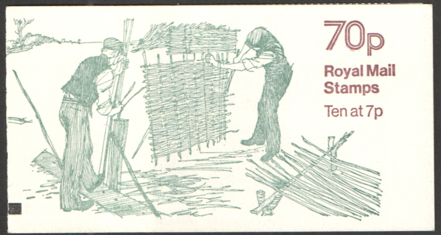 (image for) FD6B / DB7(7)A + BMB Perf E1 70p Wattle Fence Making Right Margin Folded Booklet. Trimmed perfs. - Click Image to Close